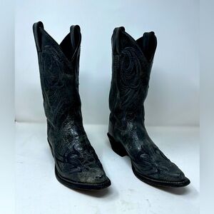 Justin BRl110 ladies grayish black glaze snip toe western boots 6.5B